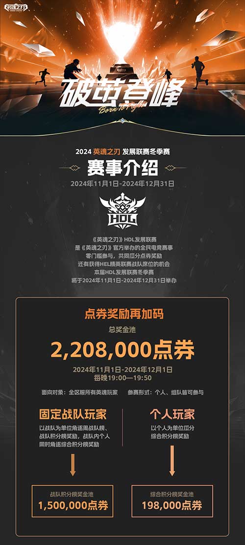 《英魂之刃》 发展联盟11月1日开启 参加比赛瓜分百万积分！